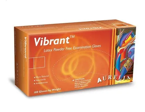 Aurelia Vibrant Latex Powder Free Gloves 100s