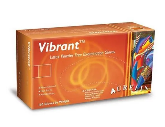 Aurelia Vibrant Latex Powder Free Gloves 100s