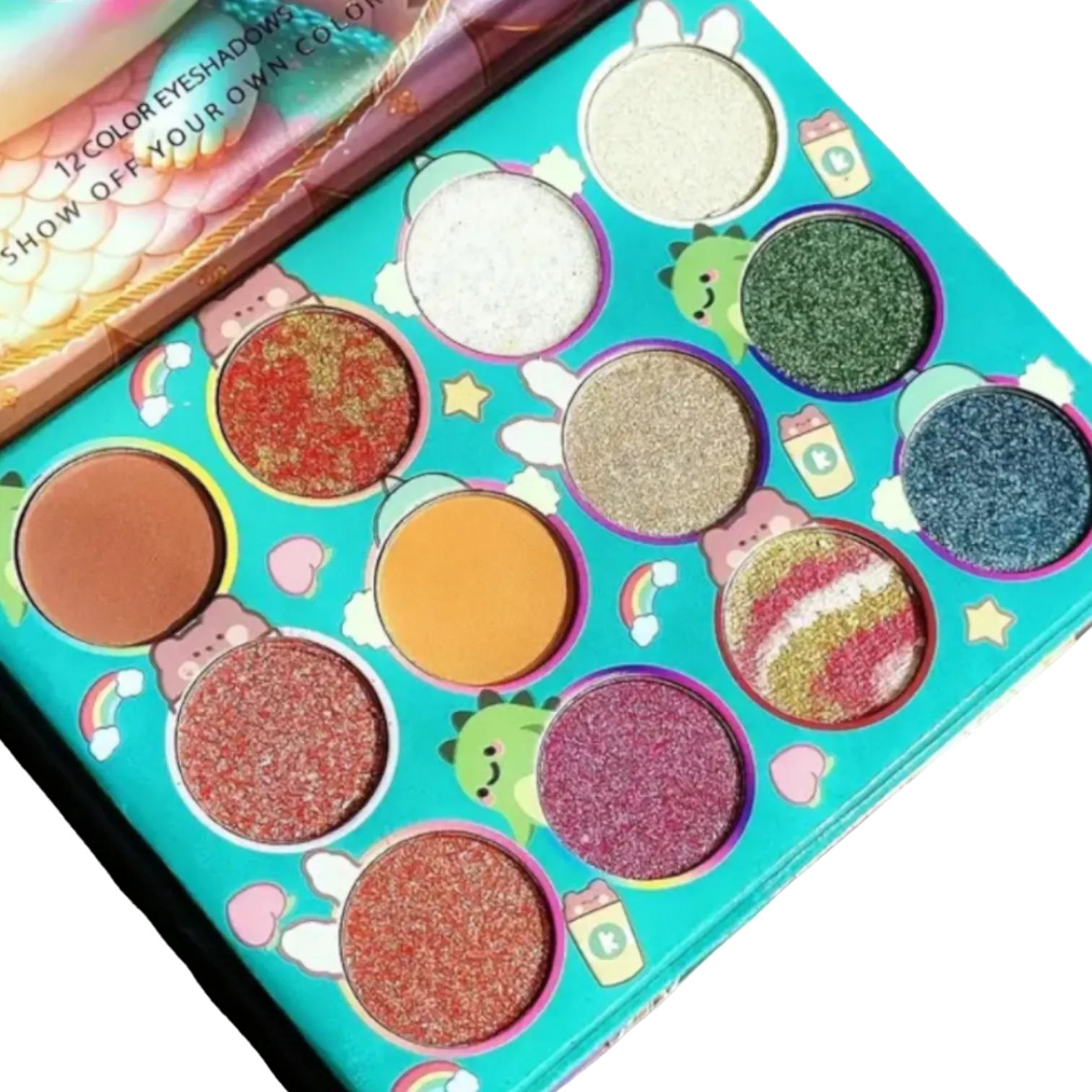 MAKEUP PALETTES | Kawaii Dragon Colourful Rainbows | 12-colour Eyeshadow