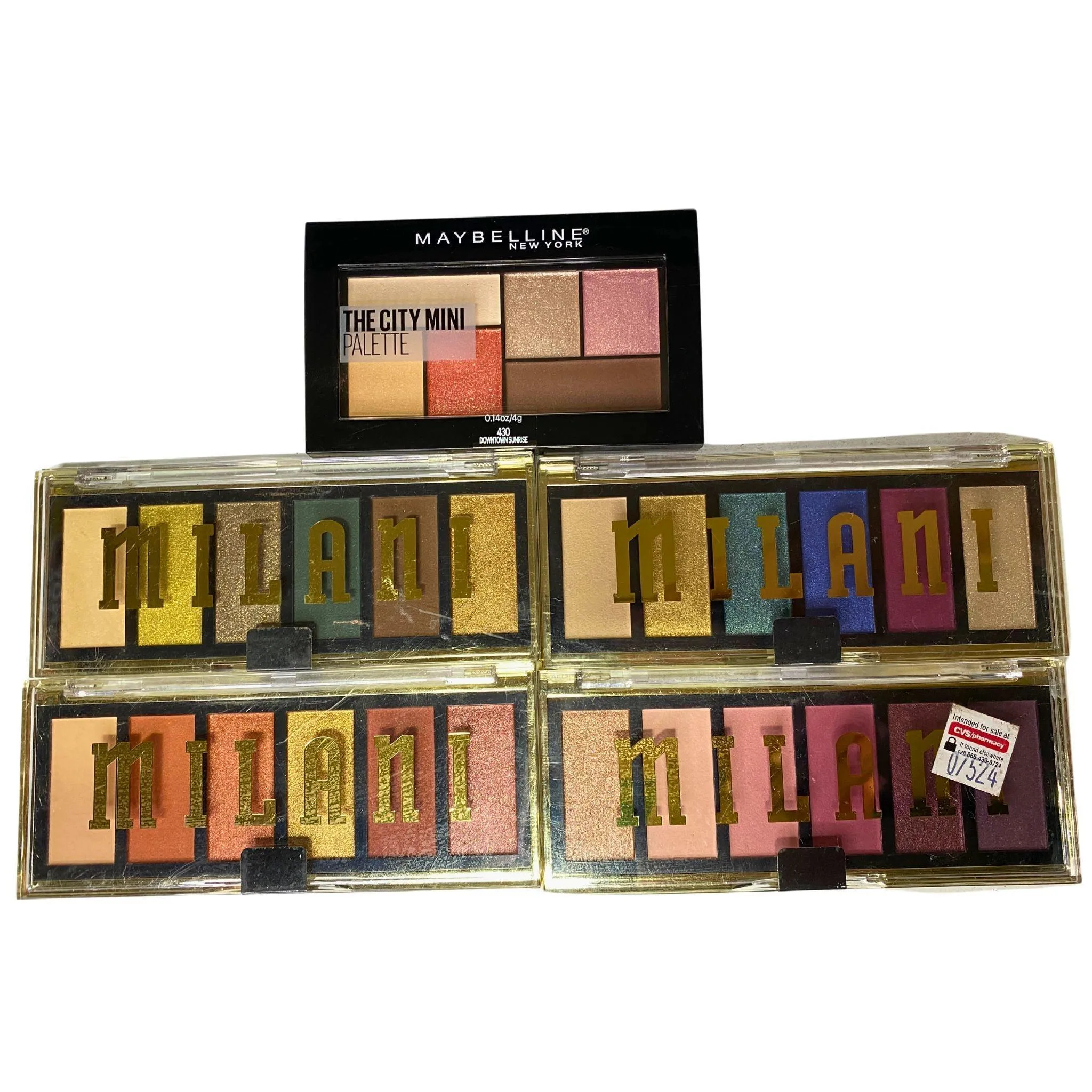 Milani Most Wanted & Maybelline The City Mini Eyeshadow Palettes (65 Pcs Lot)