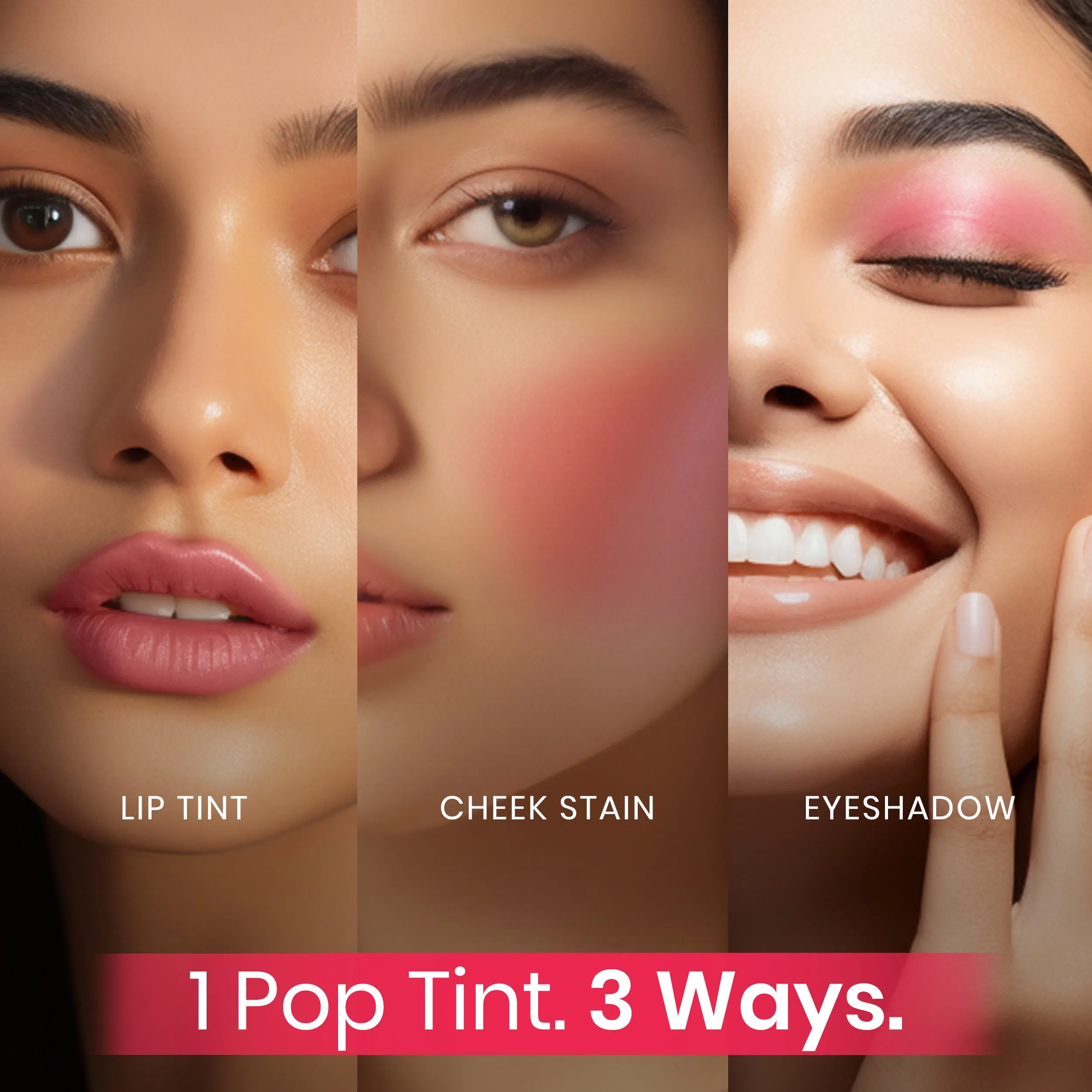 NY Bae 3 in 1 Pop Tint | Eyeshadow | Blush | Lip & Cheek Tint | Korean Beauty | Dewy Finish | K- beauty | Lipstick | Lip Balm - Berry Blush 01 (4.5g)