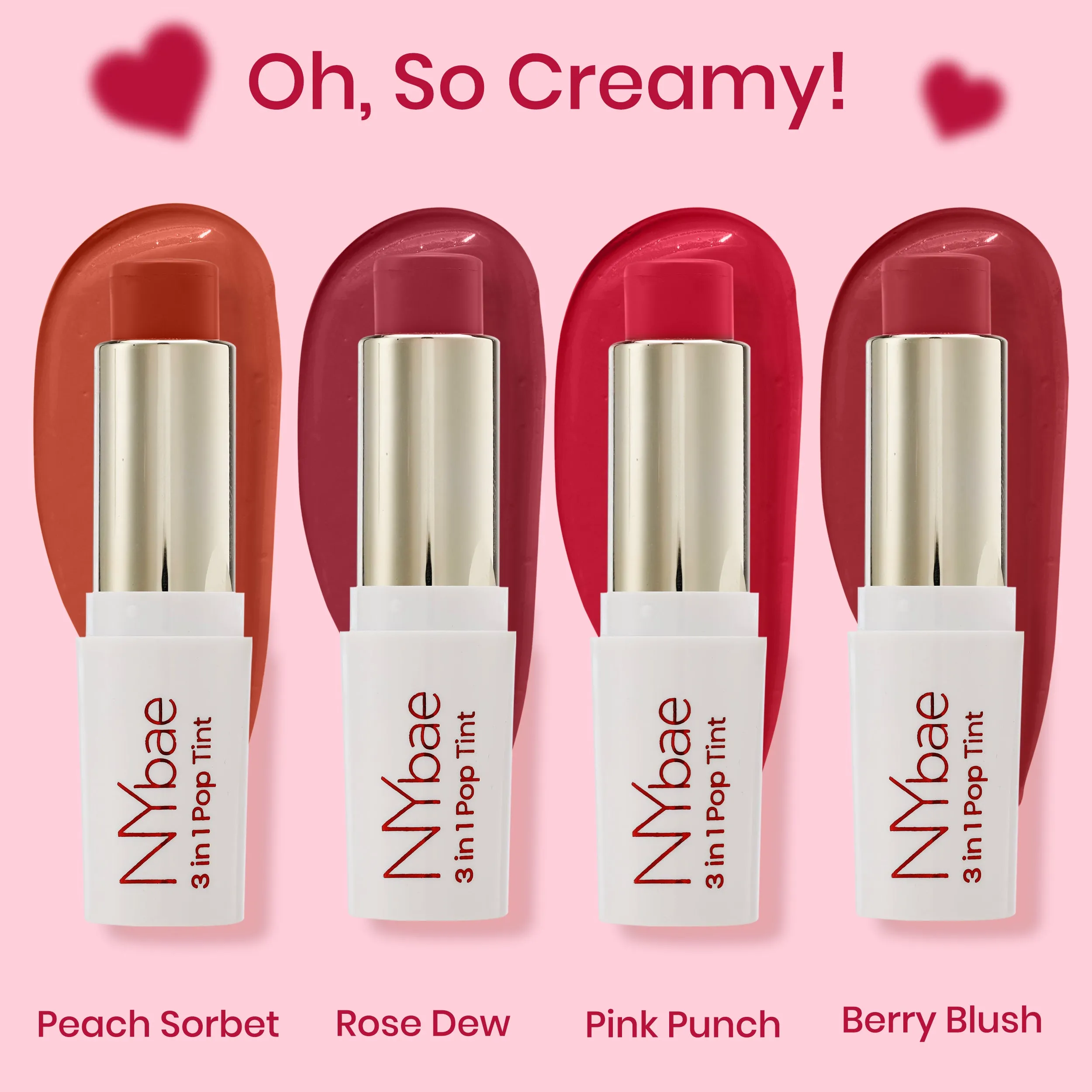 NY Bae 3 in 1 Pop Tint | Eyeshadow | Blush | Lip & Cheek Tint | Korean Beauty | Dewy Finish | K- beauty | Lipstick | Lip Balm - Berry Blush 01 (4.5g)