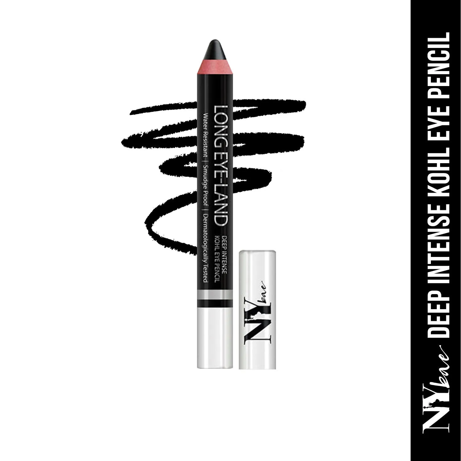 Ny Bae Long Eye-Land | Deep Intense Kajal | Eye Pencil | Shimmer Finish | High Pigmentation | Enriched with Vitamin E And Castor Oil - Black