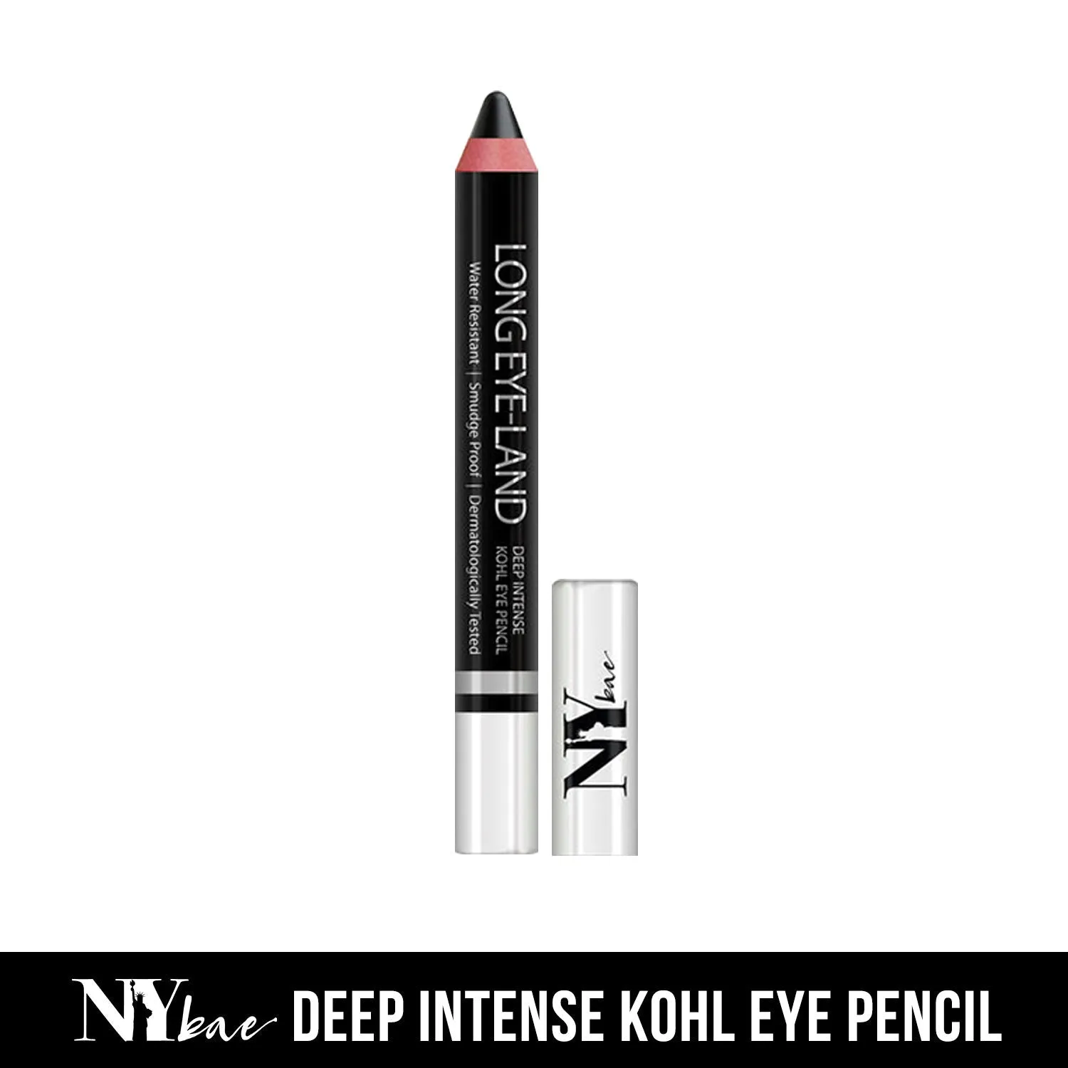 Ny Bae Long Eye-Land | Deep Intense Kajal | Eye Pencil | Shimmer Finish | High Pigmentation | Enriched with Vitamin E And Castor Oil - Black