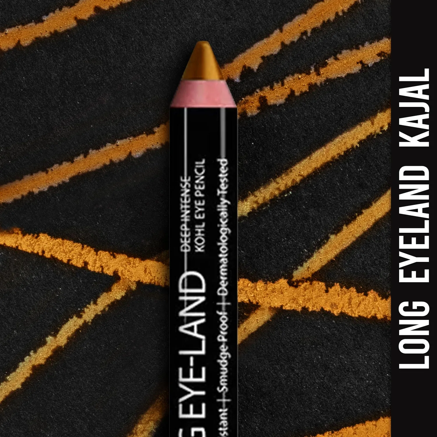 Ny Bae Long Eye-Land | Deep Intense Kajal | Eye Pencil | Shimmer Finish | High Pigmentation | Enriched with Vitamin E And Castor Oil - Golden