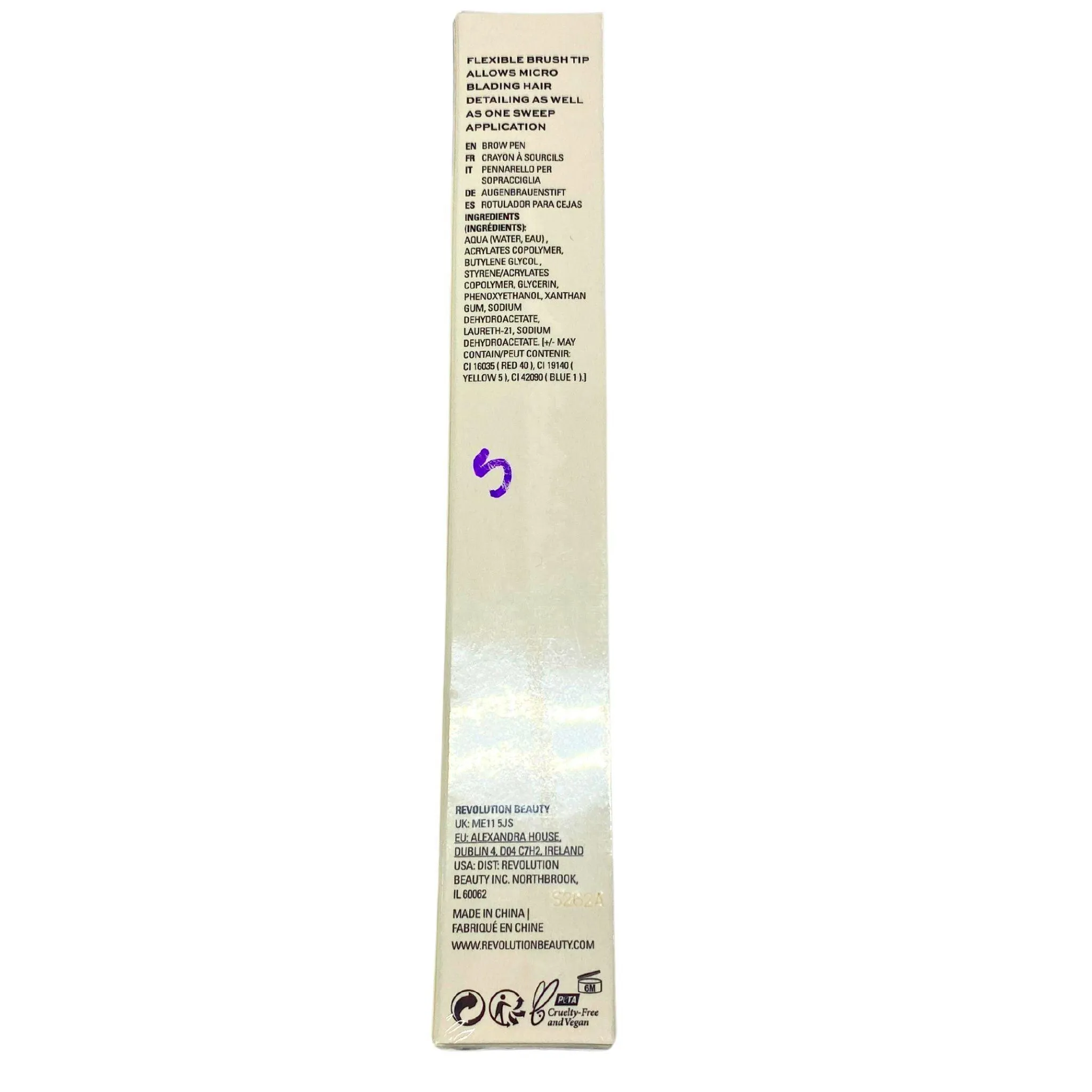 Revolution Bushy Brow Pen Flexible Brush Tip For Fine Detailing Ash Brow 0.5 ml (72 Pcs Lot)